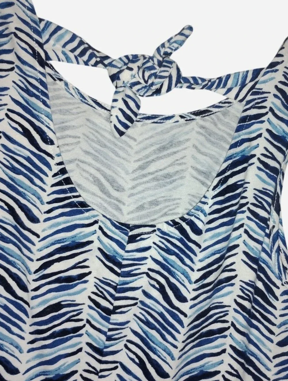 Old Navy Girls M (8) Blue Zebra / Chevron Print Dress w/ Back Cutout